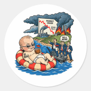 Nature phenomenon El Nino chilling on a boat Classic Round Sticker