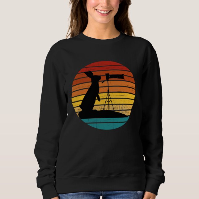 Nature Photography Long Lens Rabbit with Camera Sweatshirt (Front)