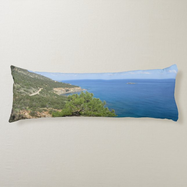 Nature Photography Mediterranean Mountain & Sea Body Cushion (Front)