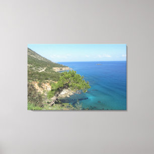 Nature Photography Mediterranean Mountain & Sea Canvas Print