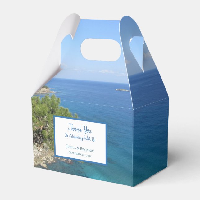 Nature Photography Mediterranean Sea Wedding Favour Box (Front Side)