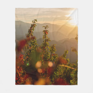 NATURE PHOTOGRAPHY OF GREEN TREES OVERLOOKING MOUN FLEECE BLANKET
