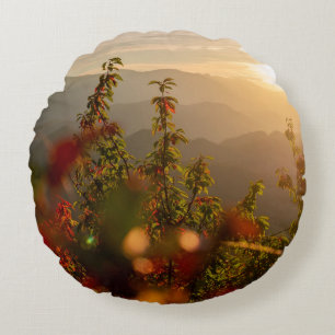 NATURE PHOTOGRAPHY OF GREEN TREES OVERLOOKING MOUN ROUND CUSHION