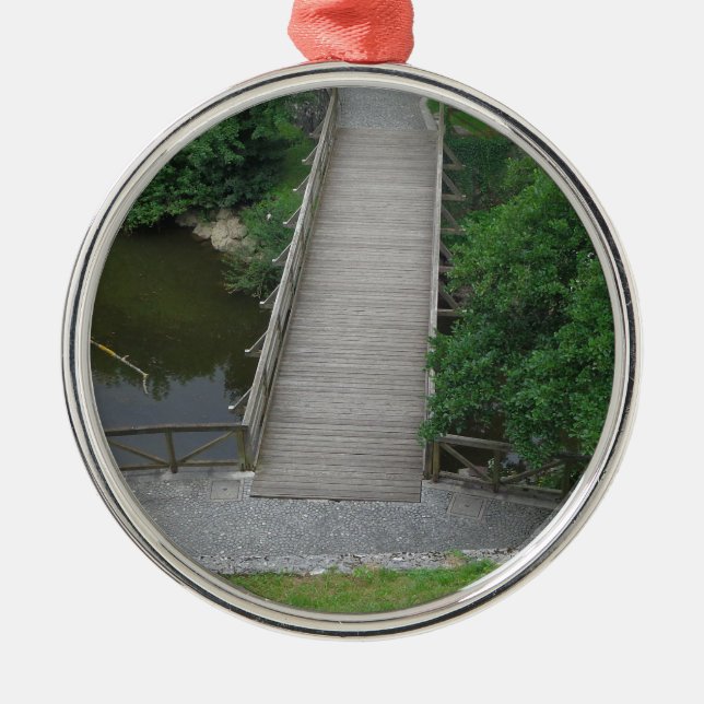 Nature Photography Park Bridge Trees Green Metal Tree Decoration (Front)