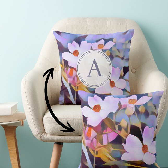 Nature Photography Purple and Blue Floral Cushion (Creator Uploaded)