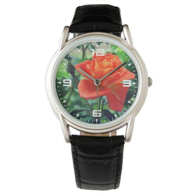 Nature Pink Rose Flower  Watch (Front)