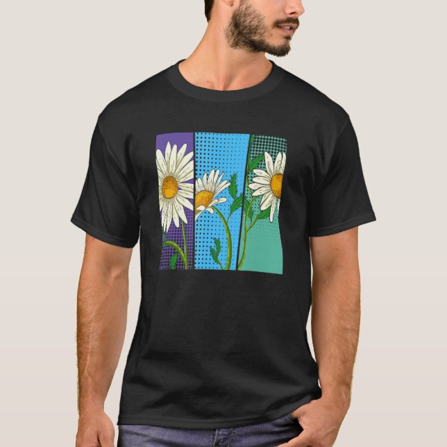 Nature Plant Botanical Garden Flower Pop Daisy Flo T-Shirt (Front)