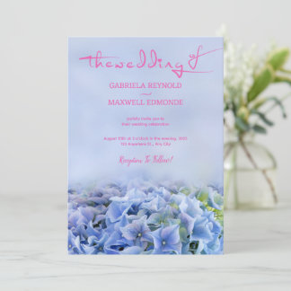 Nature Purple Blue Hydrangea Wedding Invitation