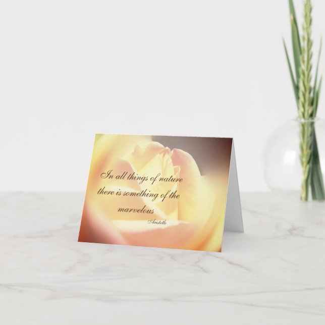 Nature Quote Rose Inspirational Note Card (Front)