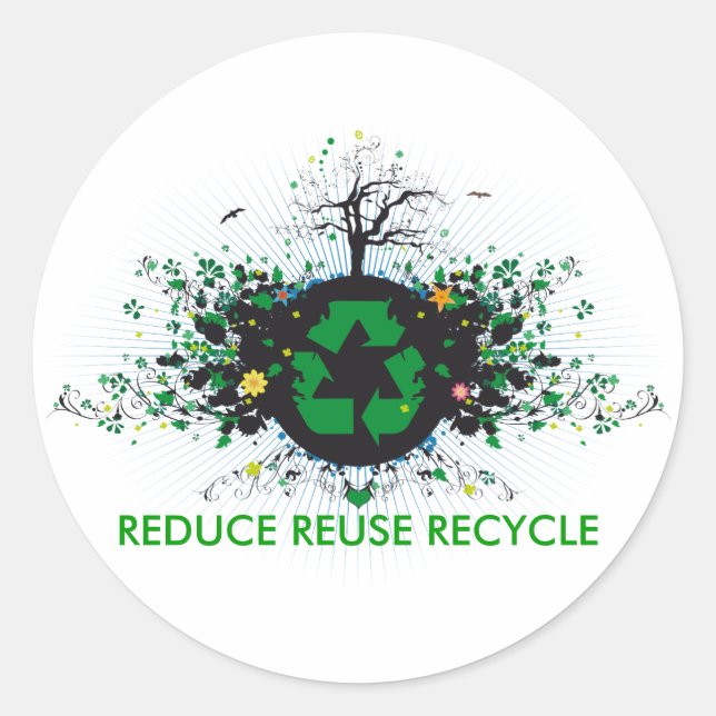 Nature Recycles Classic Round Sticker (Front)