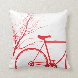 Nature Red  bike throw pillow