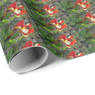 Nature Red Flower Floral Photography Wrapping Paper