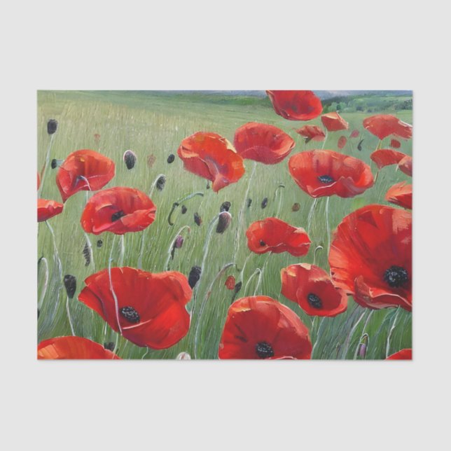 Nature Red Poppies  Tissue Paper (Front)