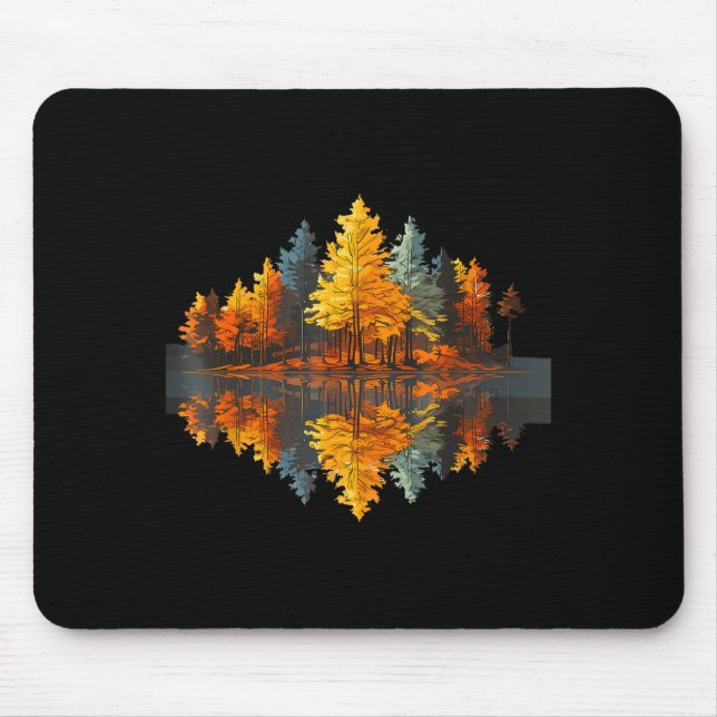 Nature reflection autumn forest outdoor graphic mouse mat (Front)