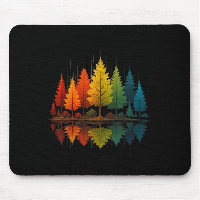 Nature Reflection Forest Trees Outdoor Wildlife Hi Mouse Mat (Front)