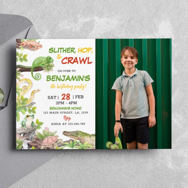 Nature Reptile Birthday Party Invitation (Creator Uploaded)