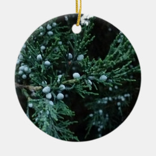 Nature Ripening Juniper Berries Ceramic Tree Decoration
