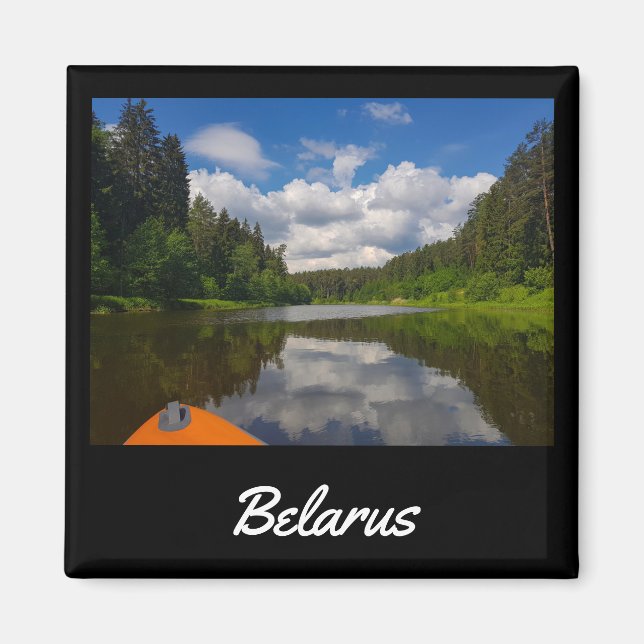 Nature River Canal Forest Landscape Belarus Magnet (Front)