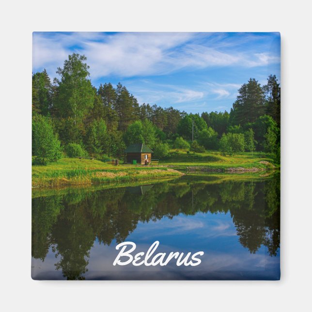 Nature River Canal Forest Landscape Belarus Magnet (Front)