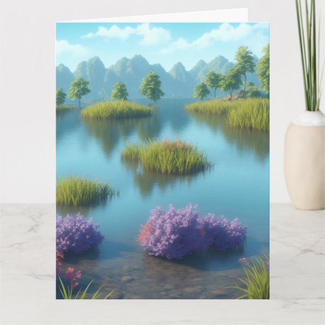 Nature river scenery art card (Front)