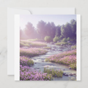 Nature river scenery art puzzle thank you card