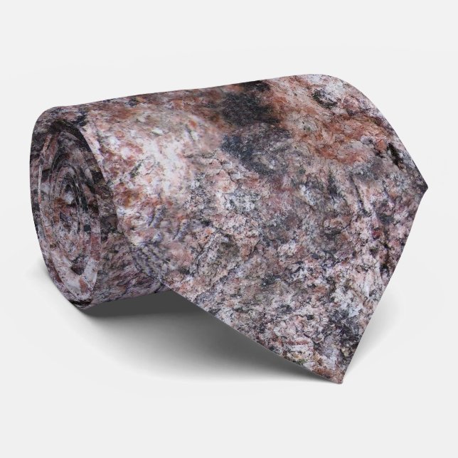 Nature Rock Texture Pinkish Tie (Rolled)