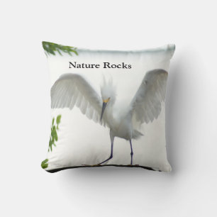 Nature Rocks Egret Cushion