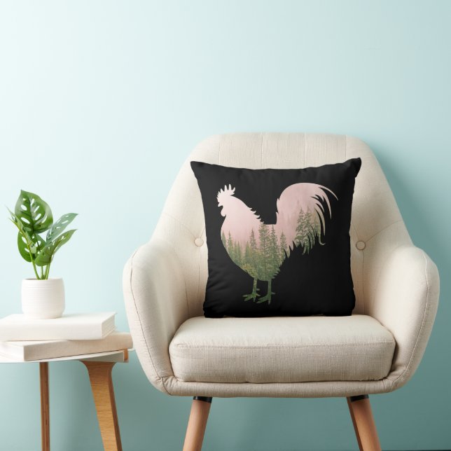 NATURE ROOSTER CHICKEN FOREST STYLE CUSHION (Chair)