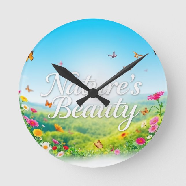 Nature’s Beauty Round Clock (Front)