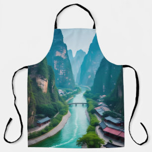 Nature’s Escape Breathtaking Karst Landscape Print Apron