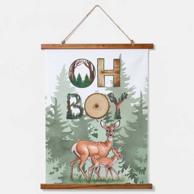 Nature’s Expression: Oh Boy Baby Shower Gift Hanging Tapestry (Front)