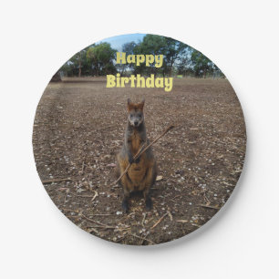 "Nature’s Feast: A Wallaby’s Snack Break" Paper Plate