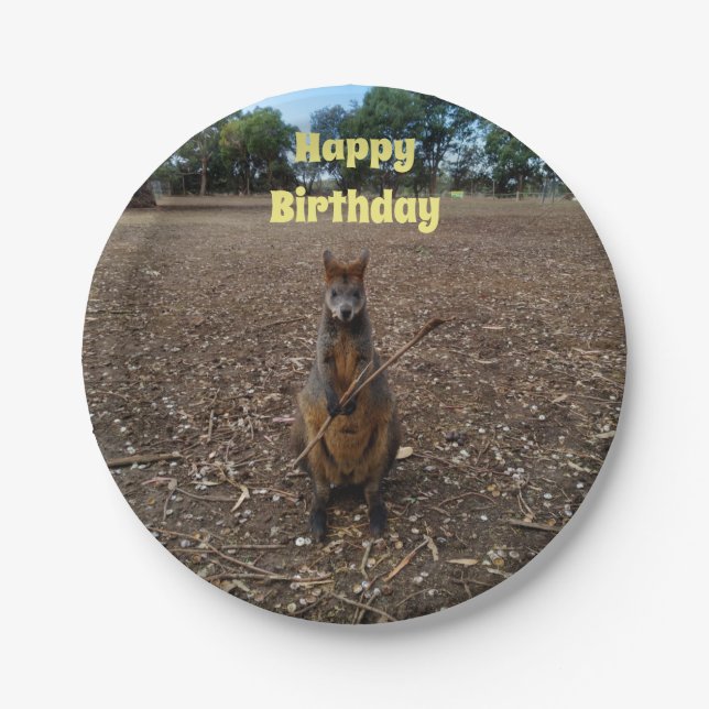 "Nature’s Feast: A Wallaby’s Snack Break" Paper Plate (Front)