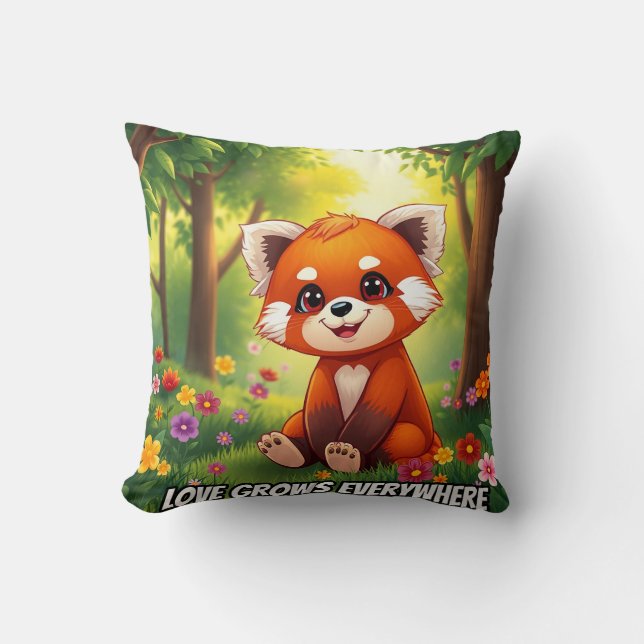 Nature’s Hug in a Cute Red Panda Cushion (Front)