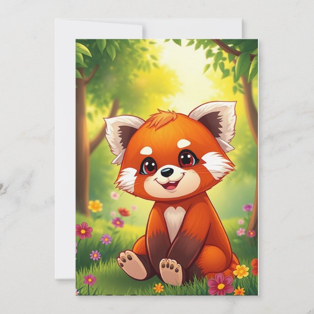 Nature’s Hug in a Cute Red Panda Invitation (Front)