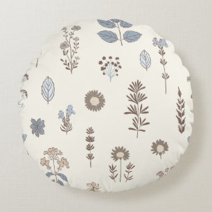 Nature’s Touch Blue Brown Round Cushion