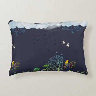 Nature’s Whisper – Birds and Clouds Decorative Pil Cushion