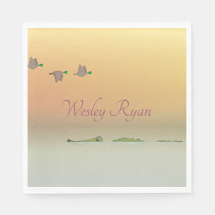 Nature Scene (ducks, gator) Napkin