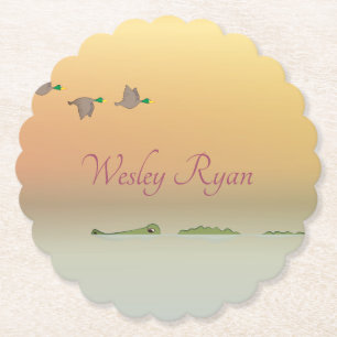 Nature Scene (ducks, gator) Paper Coaster