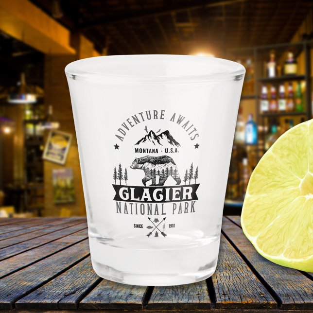 Nature Scene of Glacier National Park, Montana Shot Glass (Creator Uploaded)