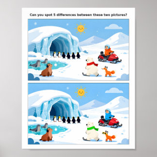 Nature Scene Spot the Difference Puzzle Poster for