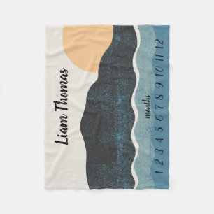 Nature Scenery Monthly Growth Tracker Fleece Blanket