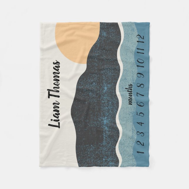 Nature Scenery Monthly Growth Tracker Fleece Blanket (Front)