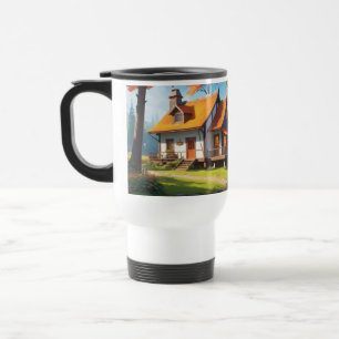 Nature Scenery with A Cottage Besides Lake-5656 Travel Mug