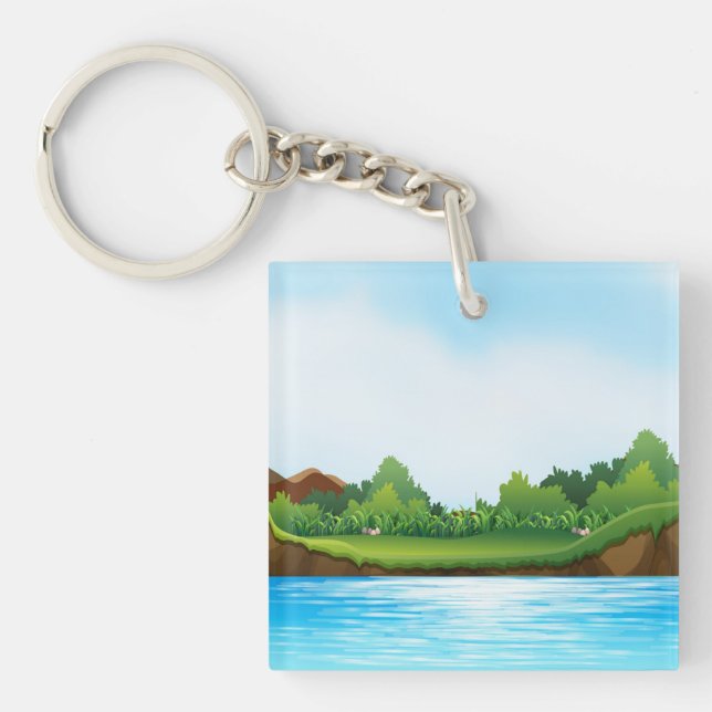 Nature Scenery with River Tank-22805 Key Ring (Front)