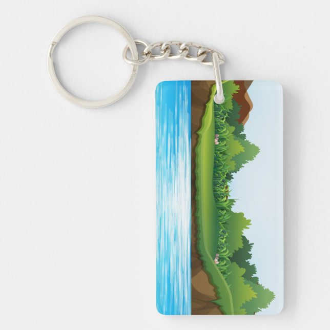 Nature Scenery with River Tank-22805 Key Ring (Front)
