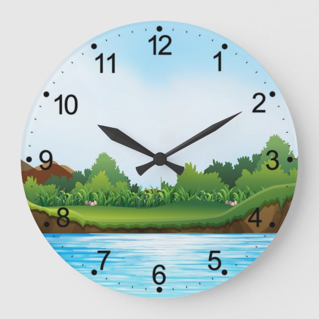 Nature Scenery with River Tank-22805 Large Clock (Front)