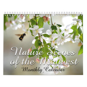 Nature Scenes Midwest Garden Landscape Monthly Calendar