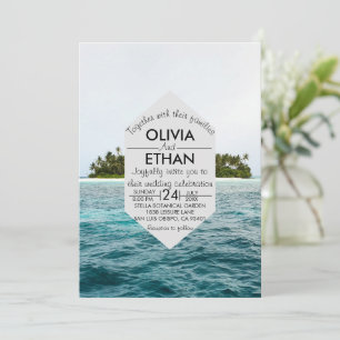 nature seaside island Wedding Invitation