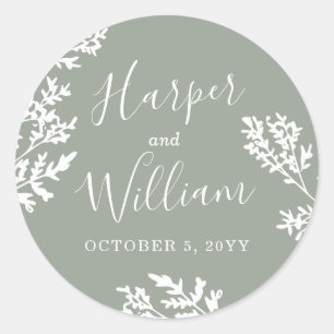Nature Setting Wedding Classic Round Sticker